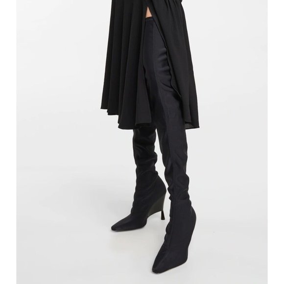 GIA BORGHINI x RHW Above the Knee Flat Boot Black - Picture 3 of 11